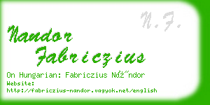 nandor fabriczius business card